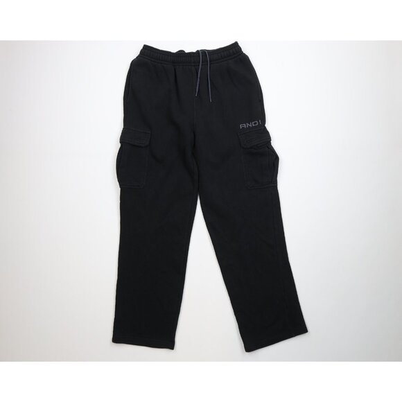 Vintage Y2K AND1 And One Basketball Mens Medium Faded Wide Leg Cargo Sweatpants - Picture 1 of 14